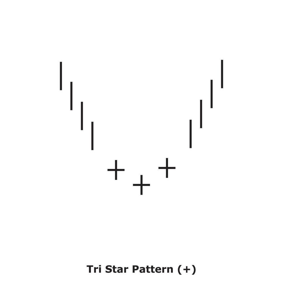 Tri Star Pattern - White and Black - Square vector