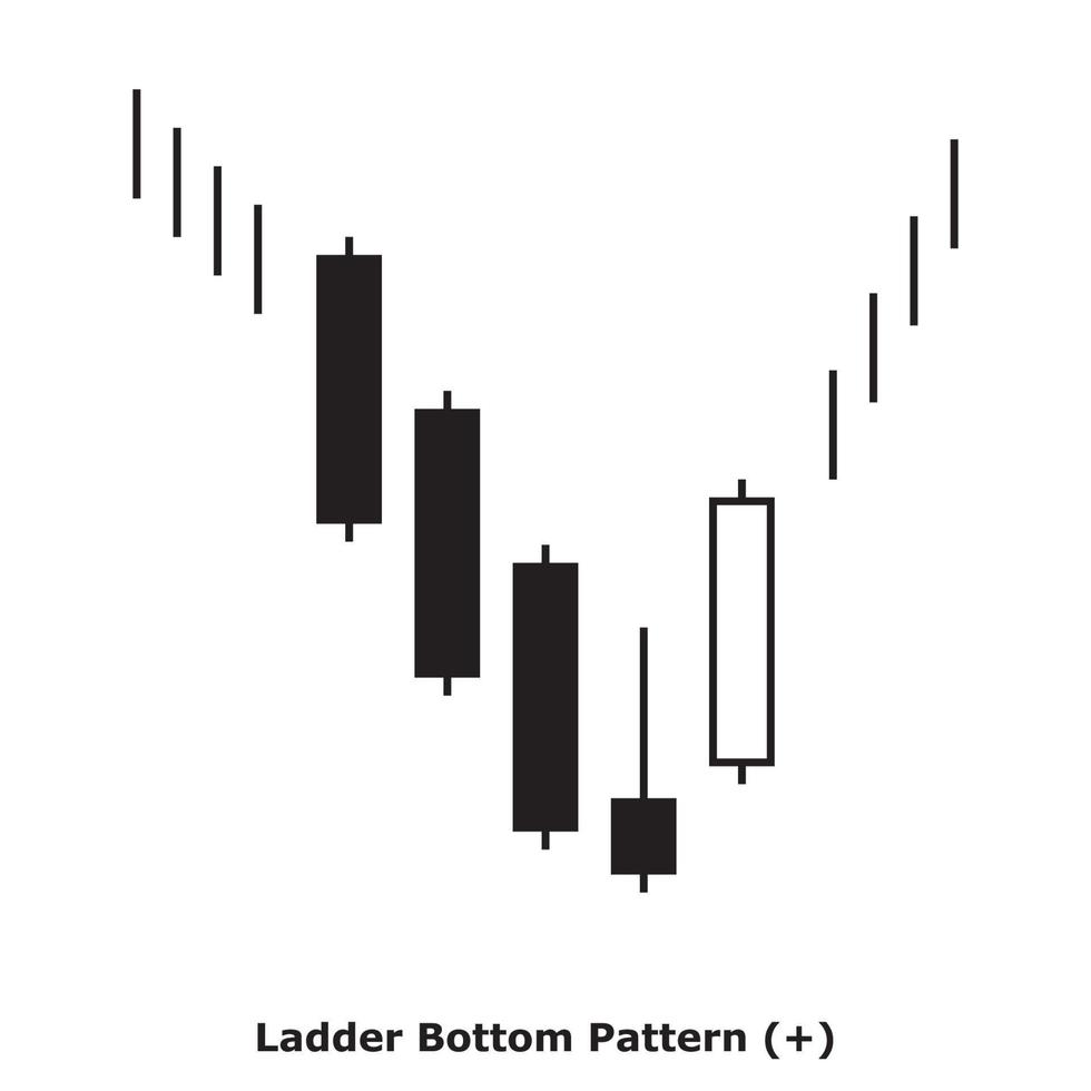 Ladder Bottom Pattern - White and Black - Square vector