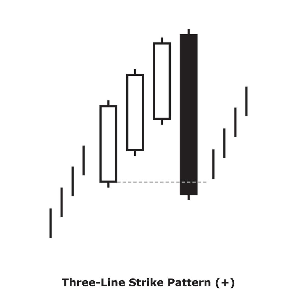 Three-Line Strike Pattern - White and Black - Square vector