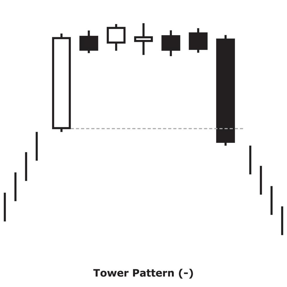 Tower Pattern - White and Black - Square vector