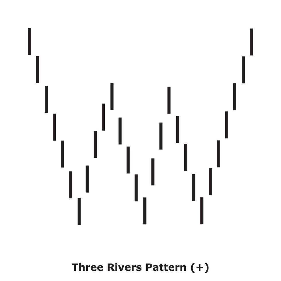 Three Rivers Pattern - White and Black - Square vector