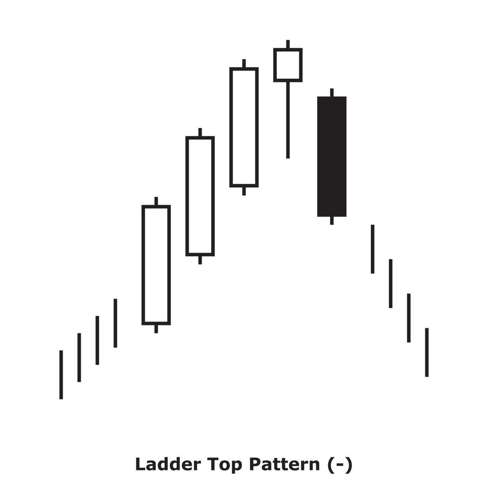 Ladder Top Pattern - White and Black - Square vector