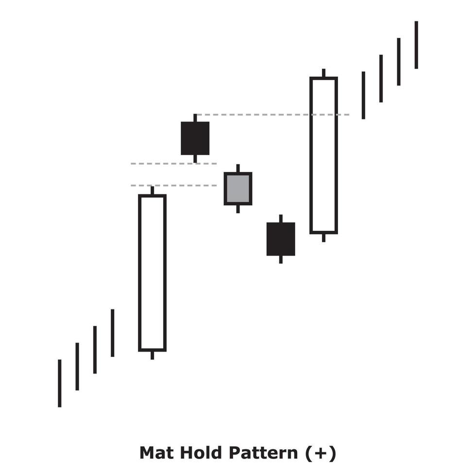 Mat Hold Pattern - White and Black - Square vector