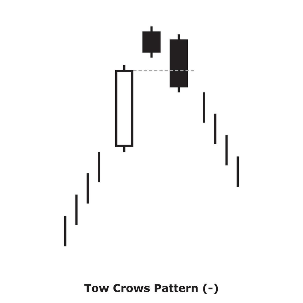 Tow Crows Pattern - White and Black - Square vector
