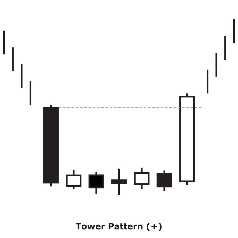 Tower Pattern - White and Black - Square vector