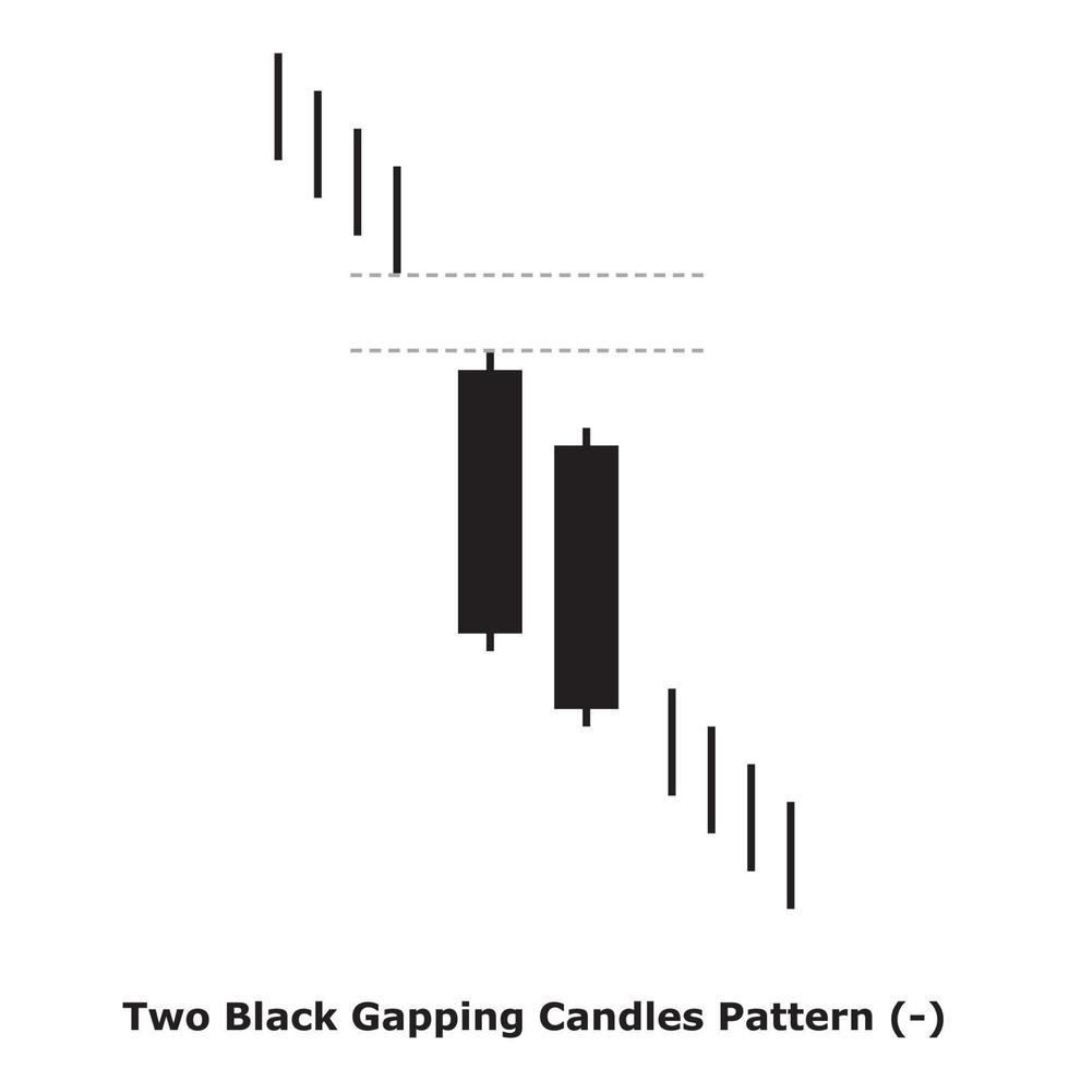 Two Black Gapping Candles Pattern - White and Black - Square vector
