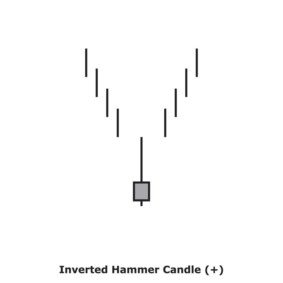 Inverted Hammer Candle - White and Black - Square vector