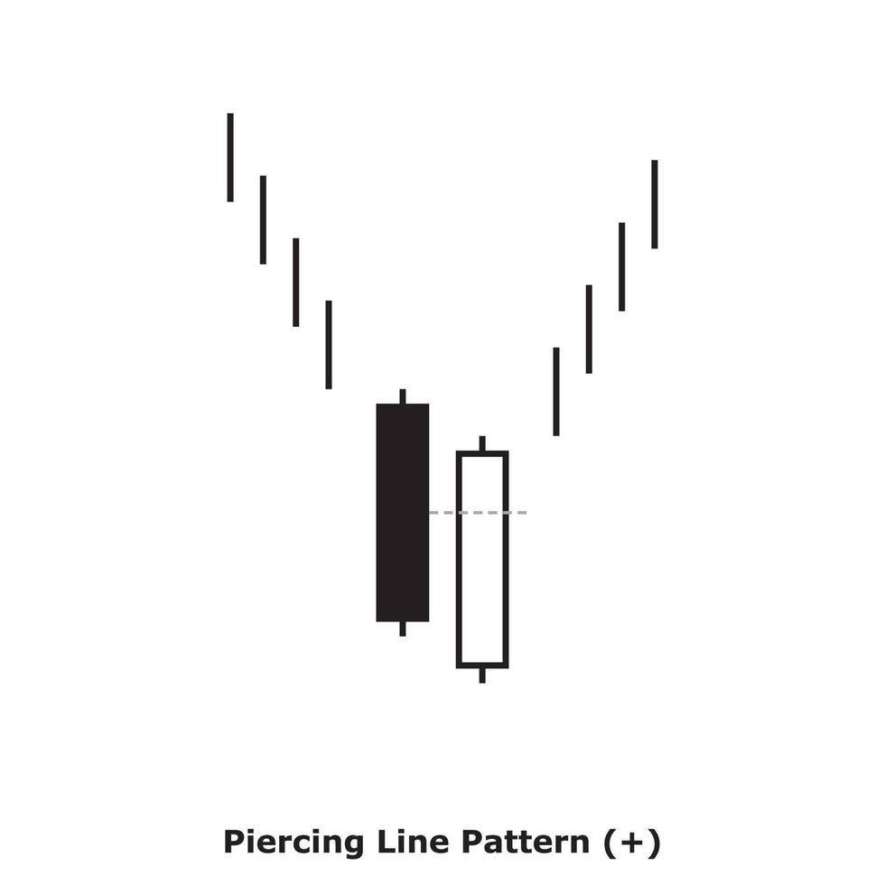 Piercing Line Pattern - White and Black - Square vector