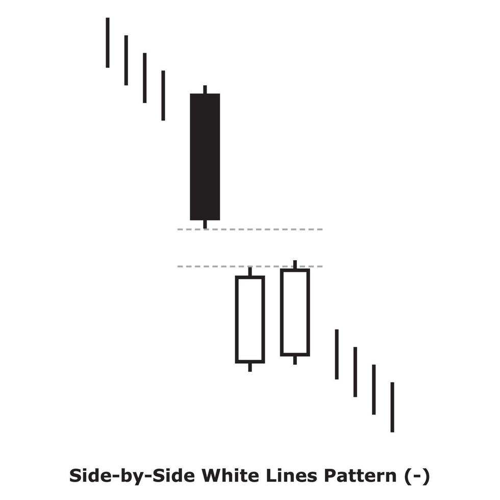 Side-by-Side White Lines Pattern - White and Black - Square vector