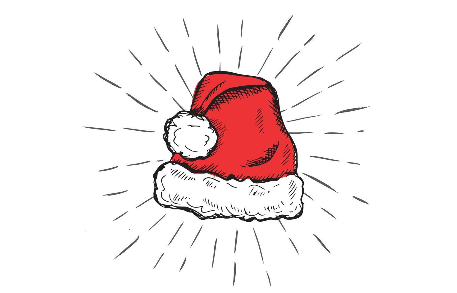 Sketch of Santa Hat Hand drawn illustration vector