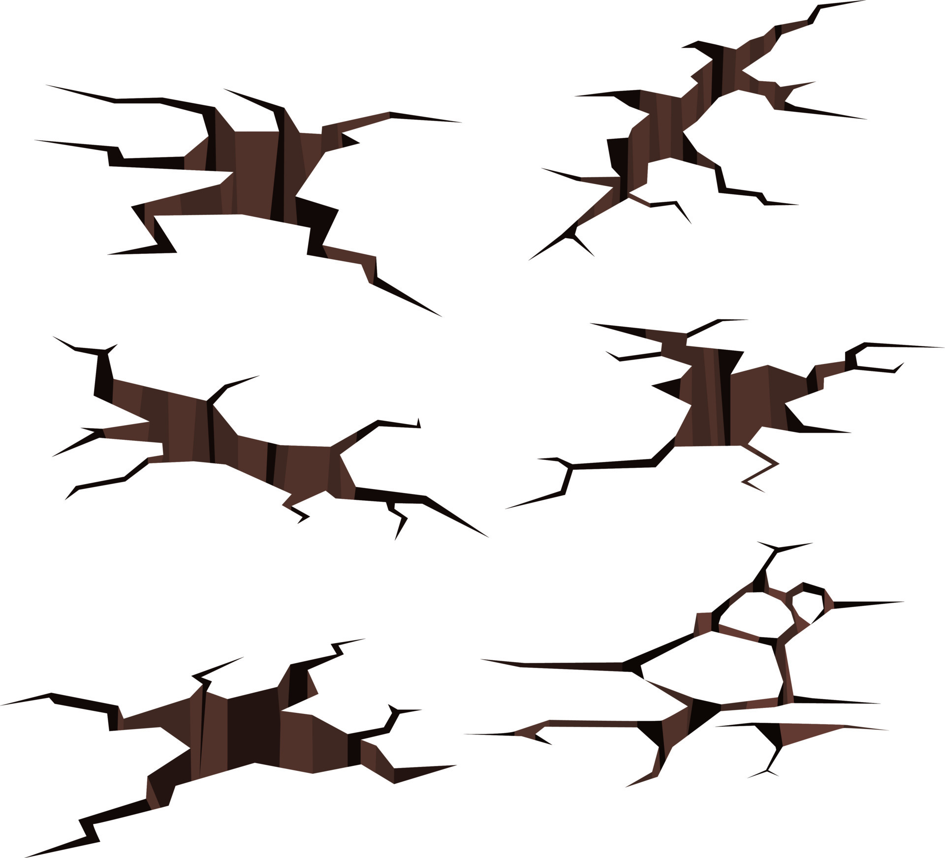Cracks set in ground after earthquake color vector illustration. Disaster effects on asphalt road surface in cartoon style, crack damage isolated 13124523 Vector Art at Vecteezy Cracks set in ground after earthquake color vector illustration. Disaster effects on asphalt road surface in cartoon style, crack damage isolated 13124523 Vector Art at Vecteezy