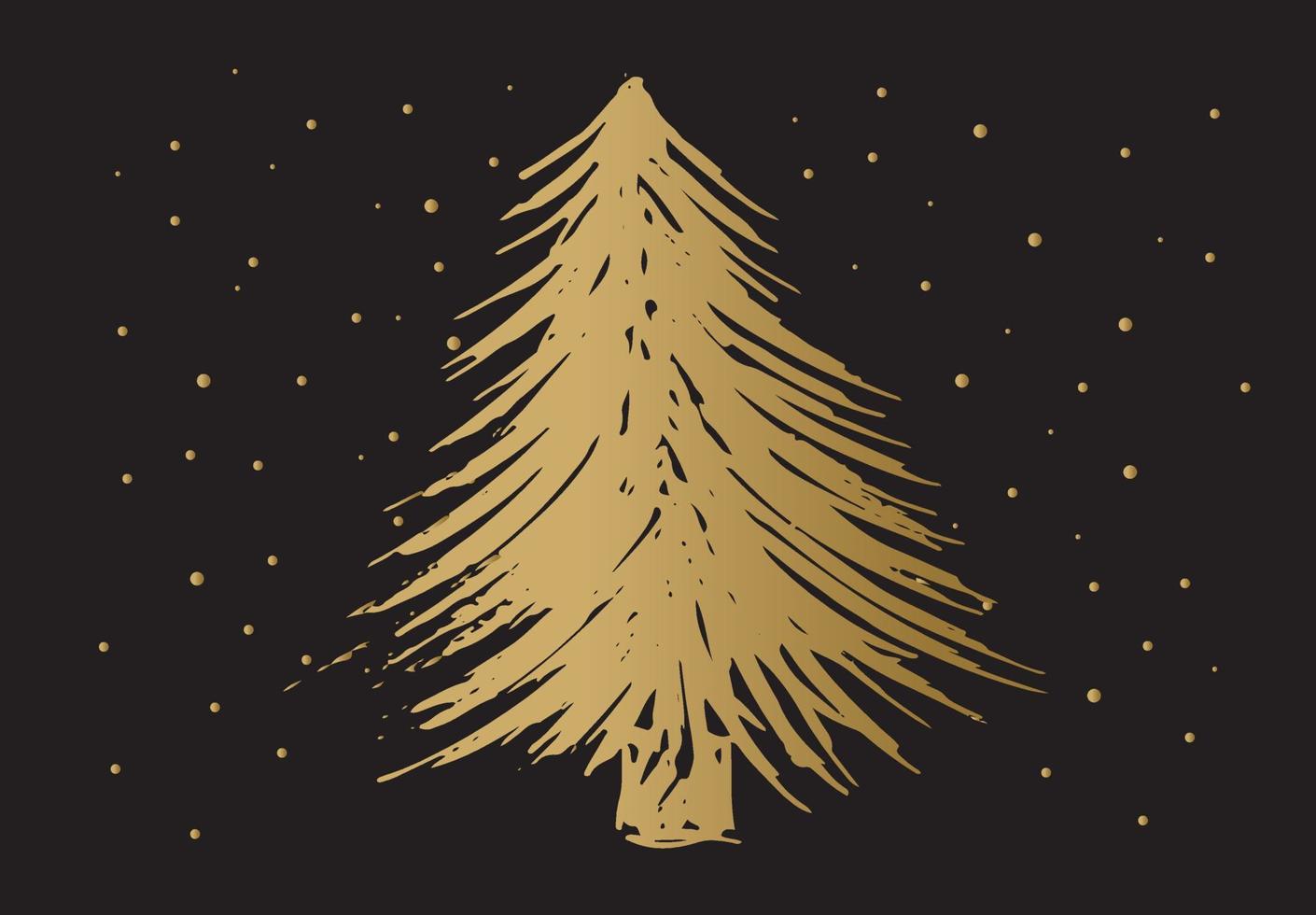 ilustraciones dibujadas a mano del árbol de navidad. vector. vector