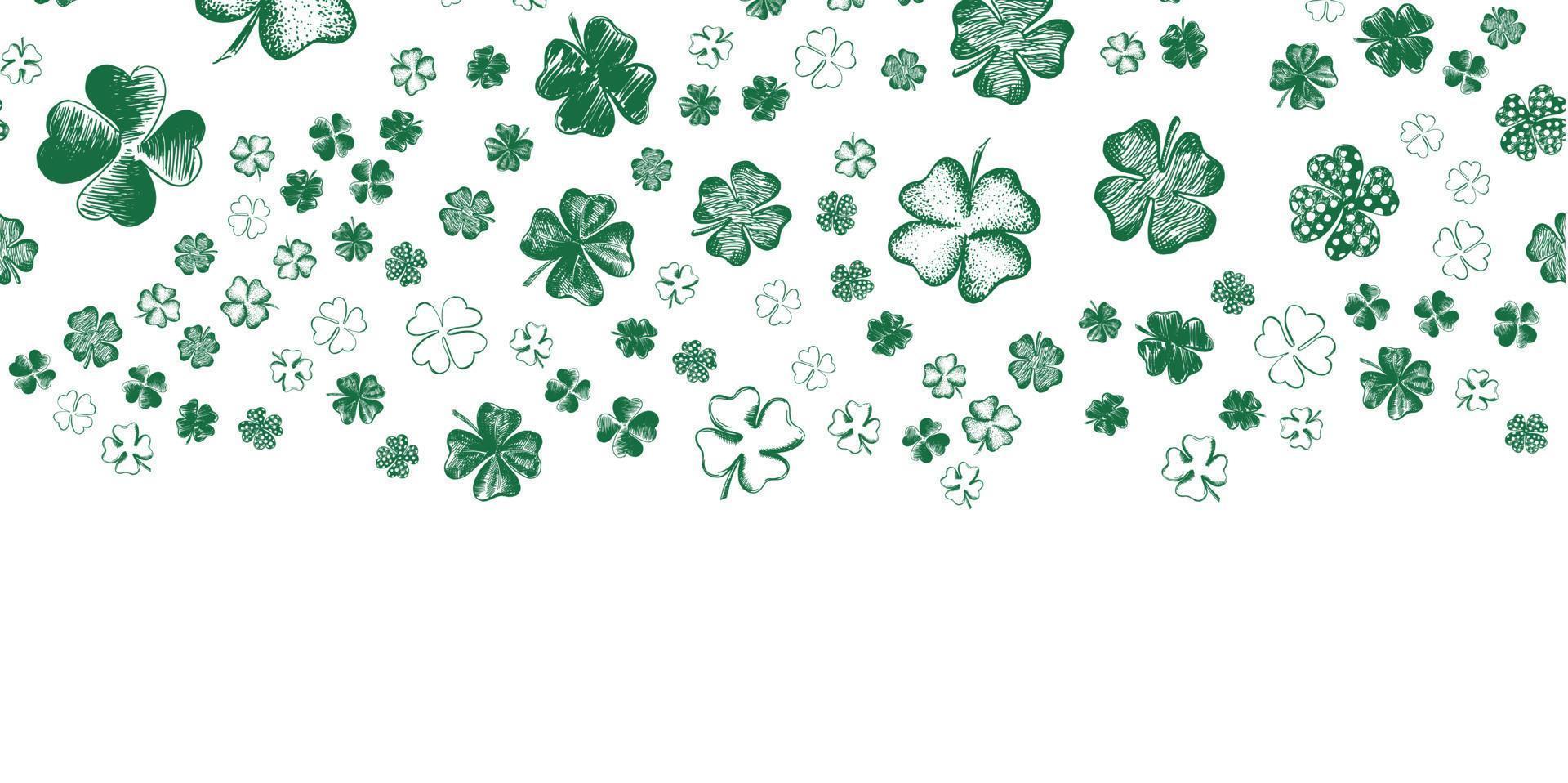 Clover set. Patrick's day. Hand drawn illustration. vector