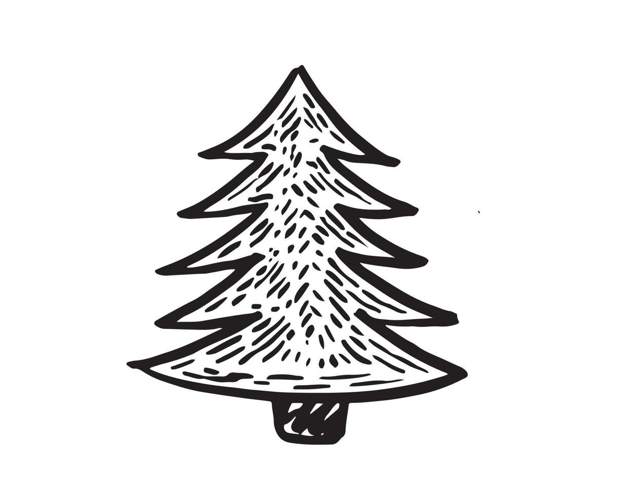 Christmas tree hand drawn illustrations. Vector. vector