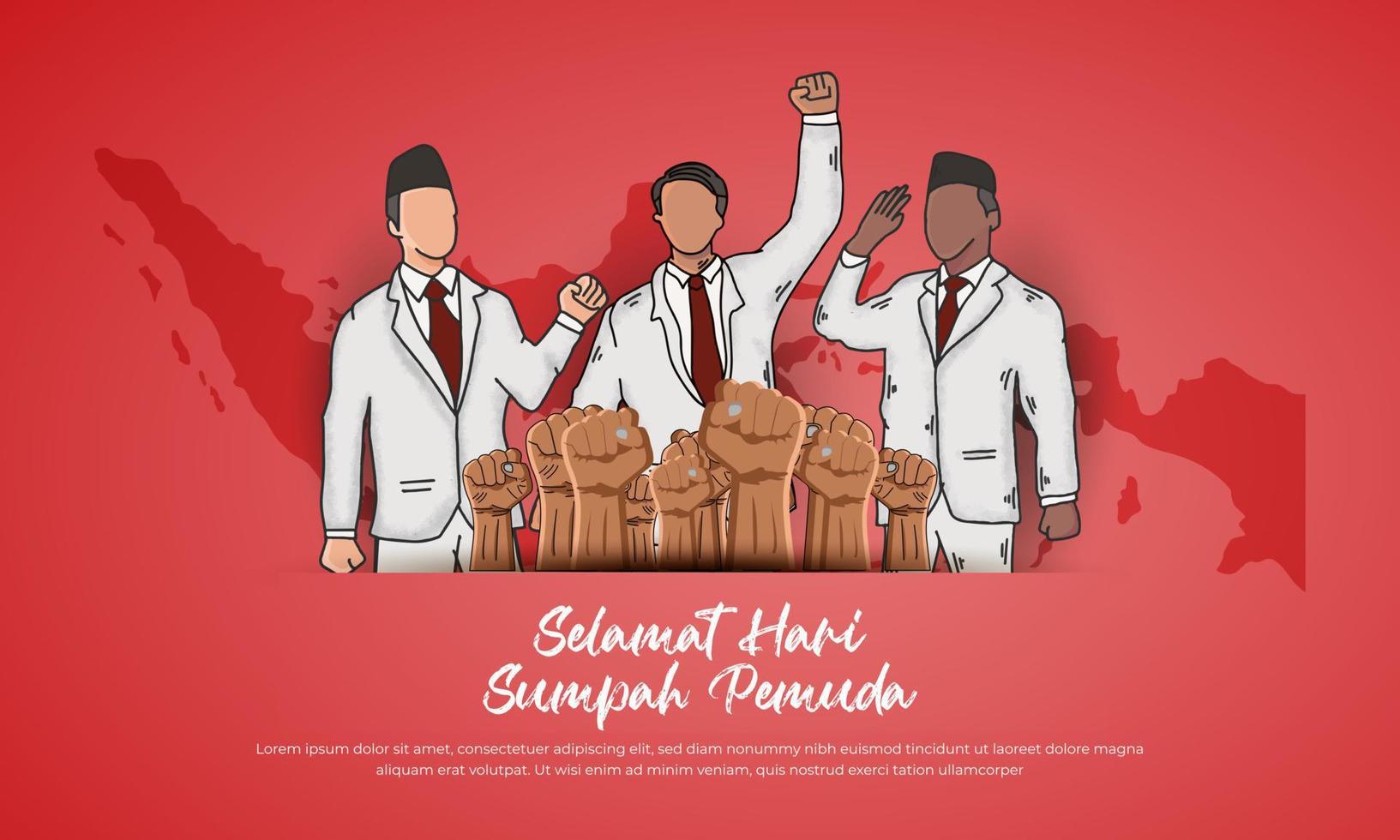 Sumpah pemuda youth pledge background vector