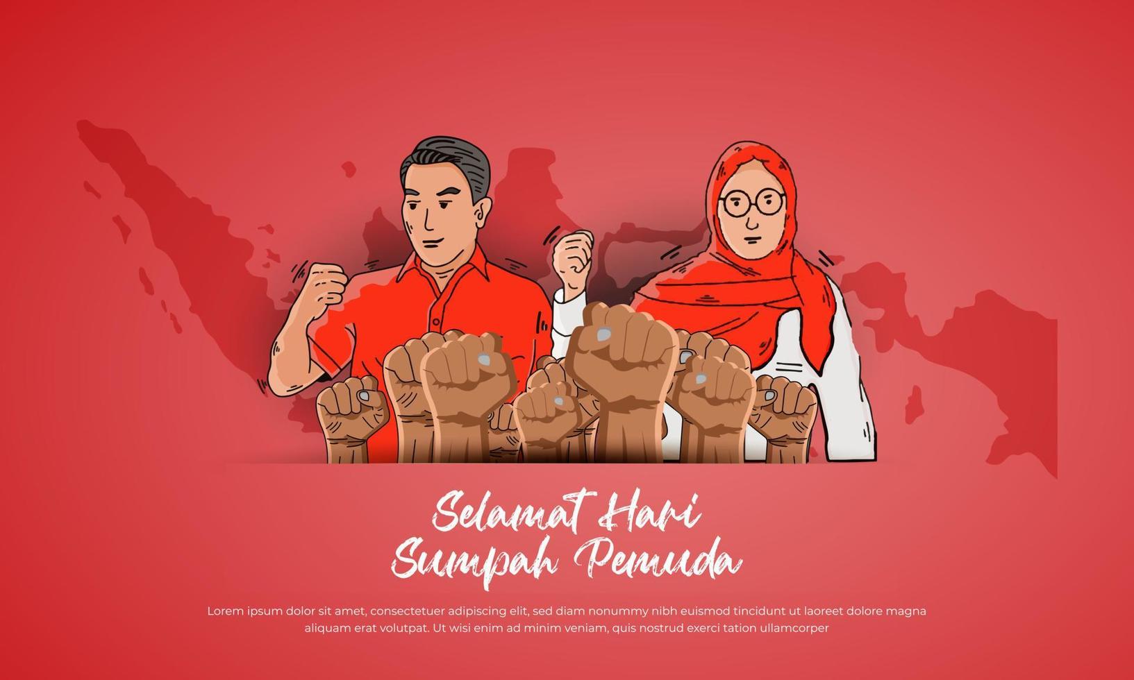 Sumpah pemuda youth pledge background vector