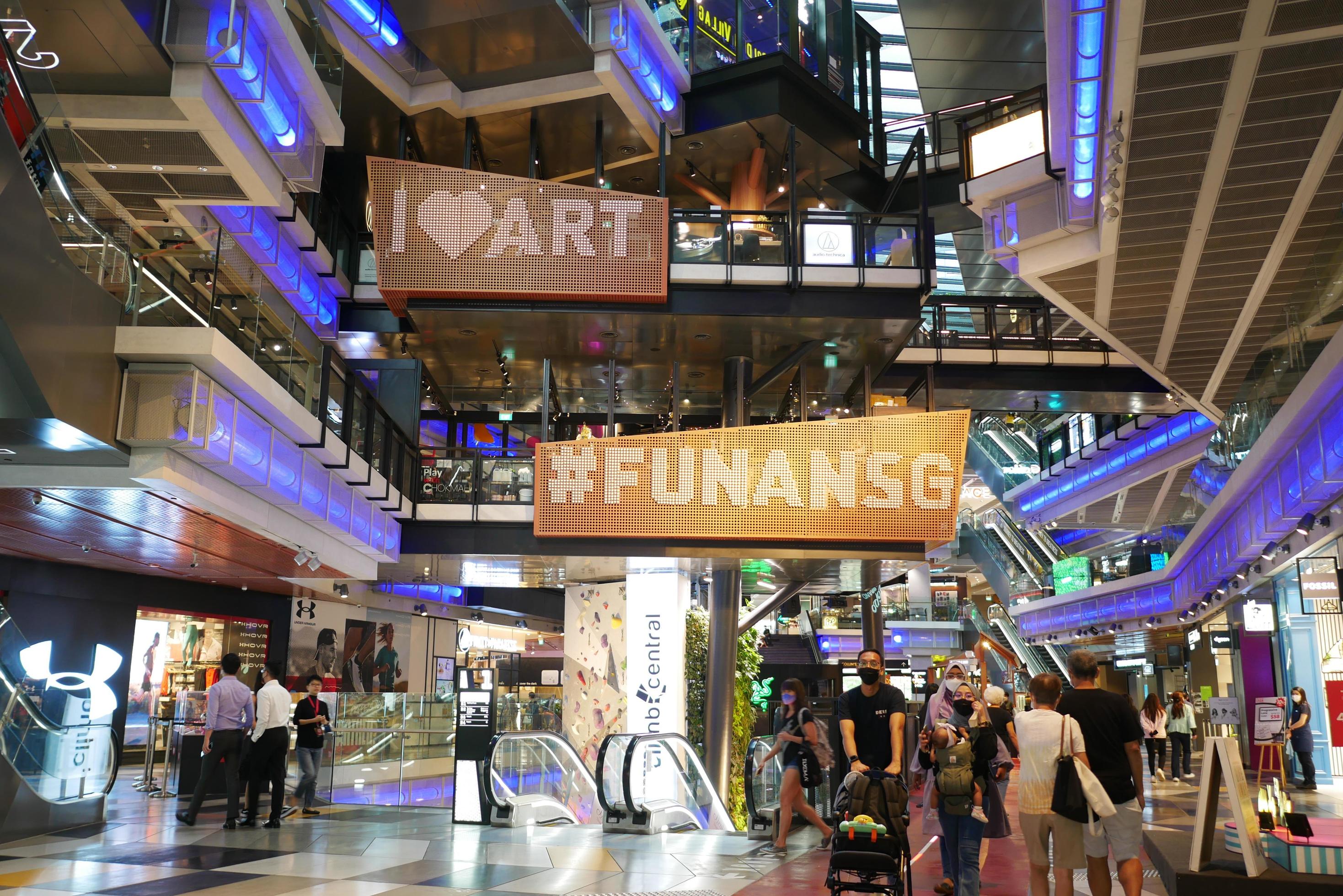 singapore Funan 2 june 2022. the shoppes in Funan retail mall buildings