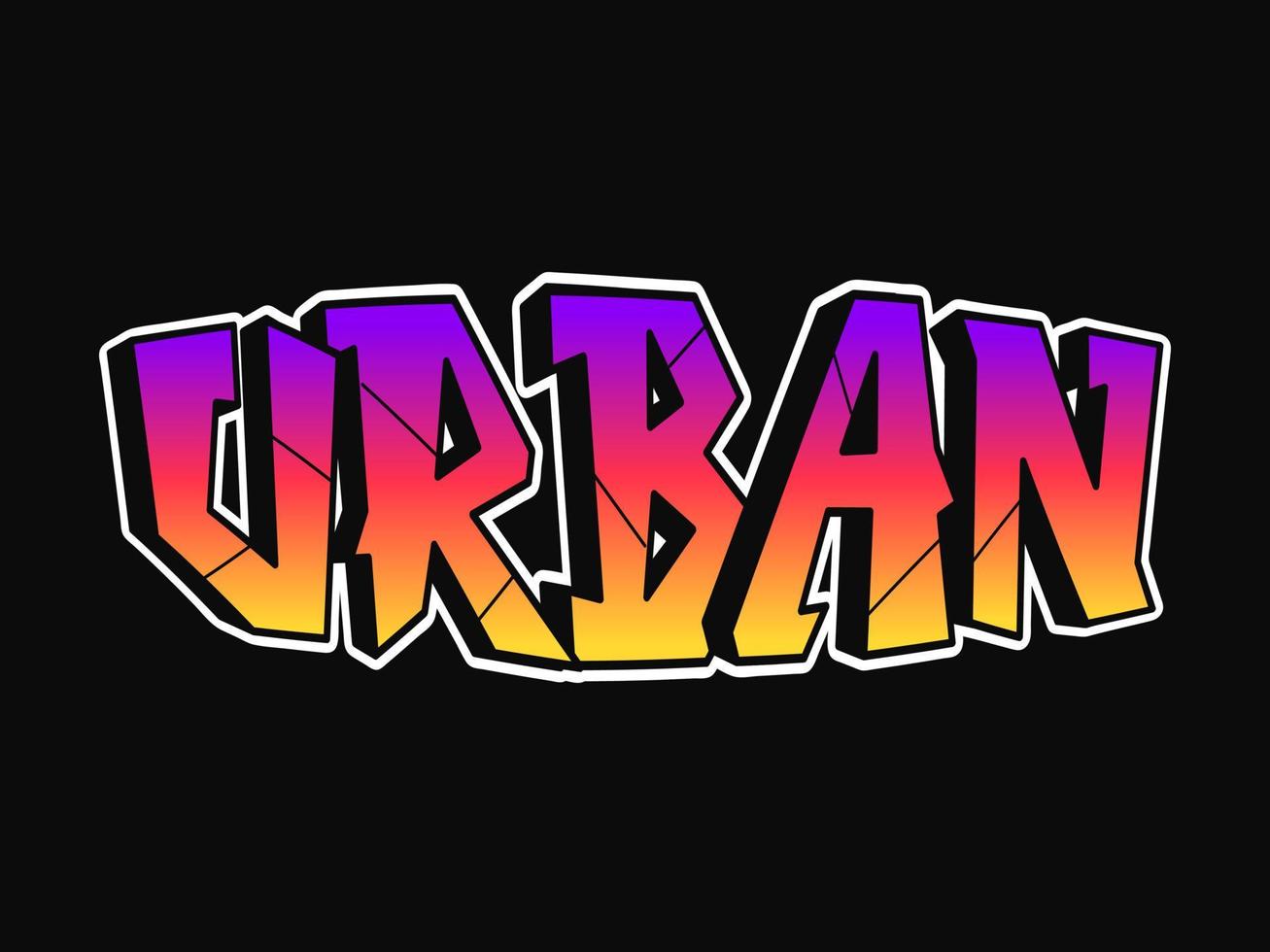 palabra urbana trippy psicodélico graffiti estilo letras.vector dibujado a mano doodle caricatura logo ilustración urbana. divertidas letras trippy geniales, moda, estampado de estilo graffiti para camiseta, concepto de afiche vector