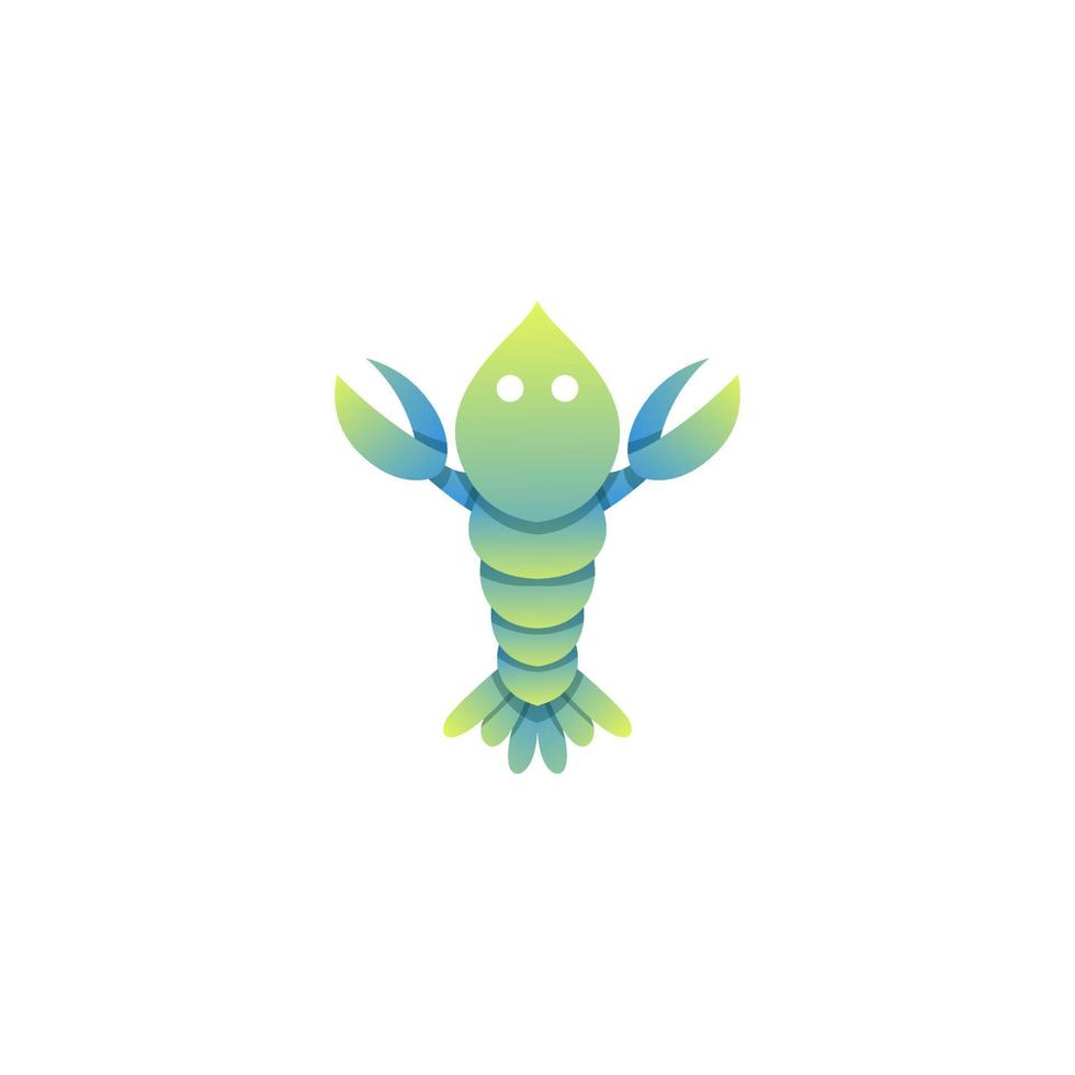 Vector logo illustration shrimp gradient colorful style