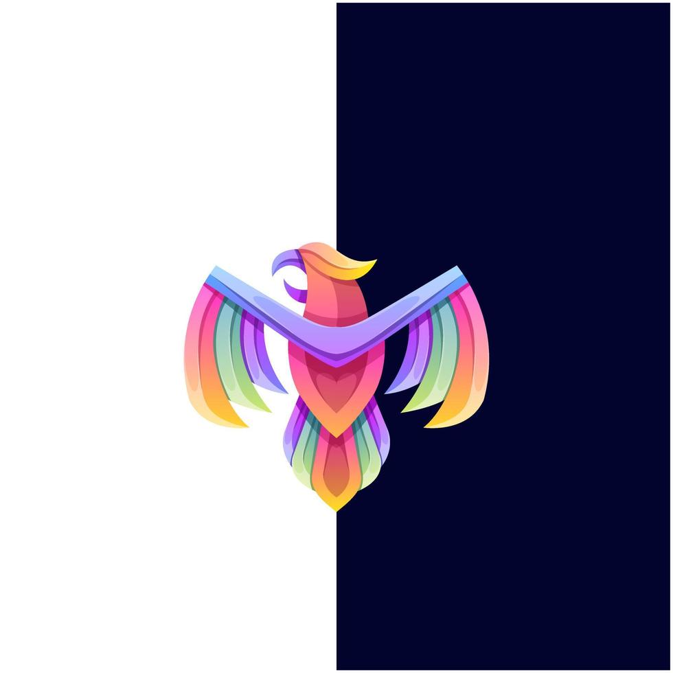 Vector logo illustration eagle gradient colorful style