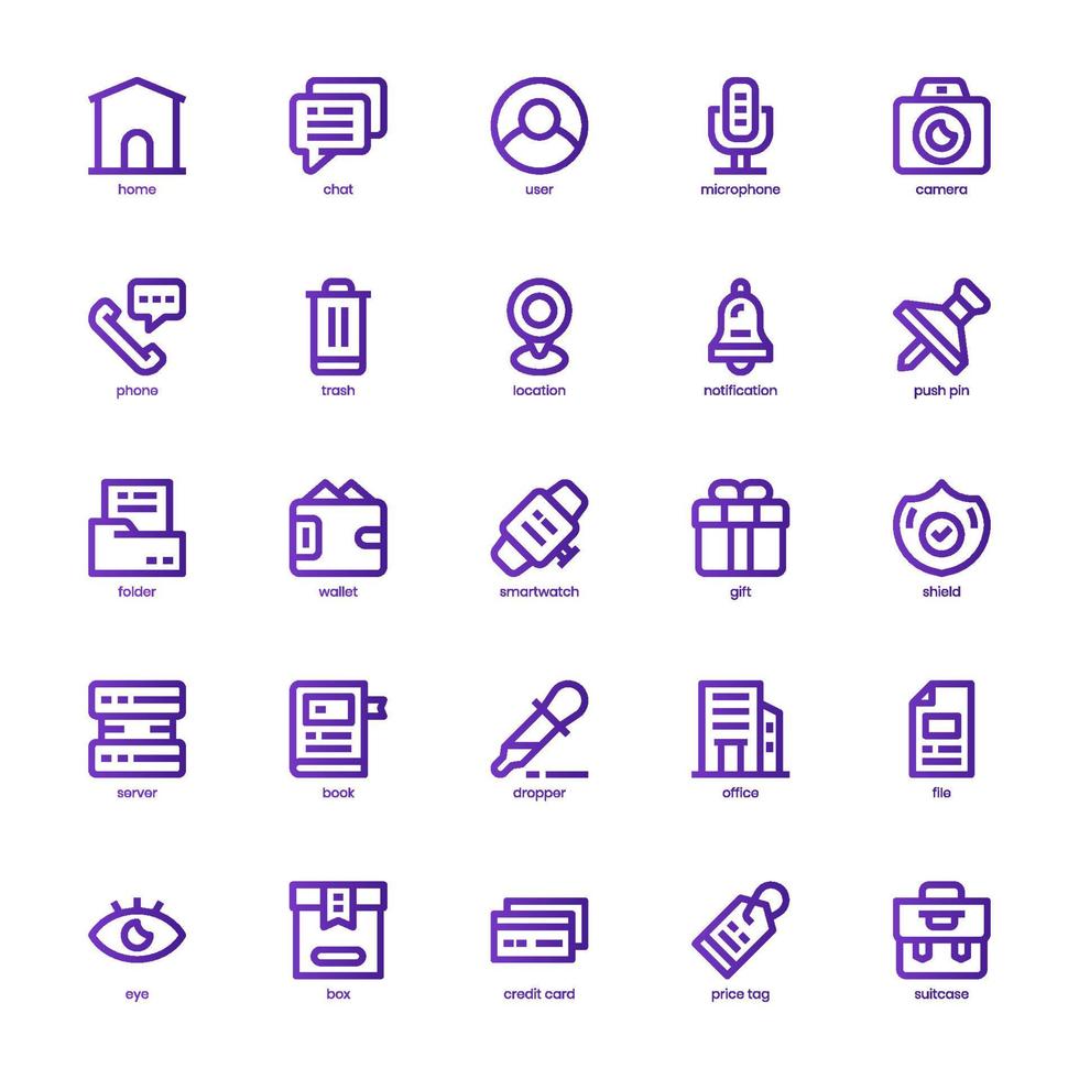 Essential Element icon pack for your website, mobile, presentation, and logo design. Essential Element icon basic line gradient design. Vector graphics illustration and editable stroke.