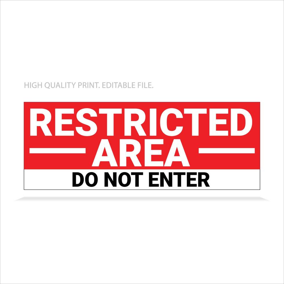 Restricted Area Red Sign vector