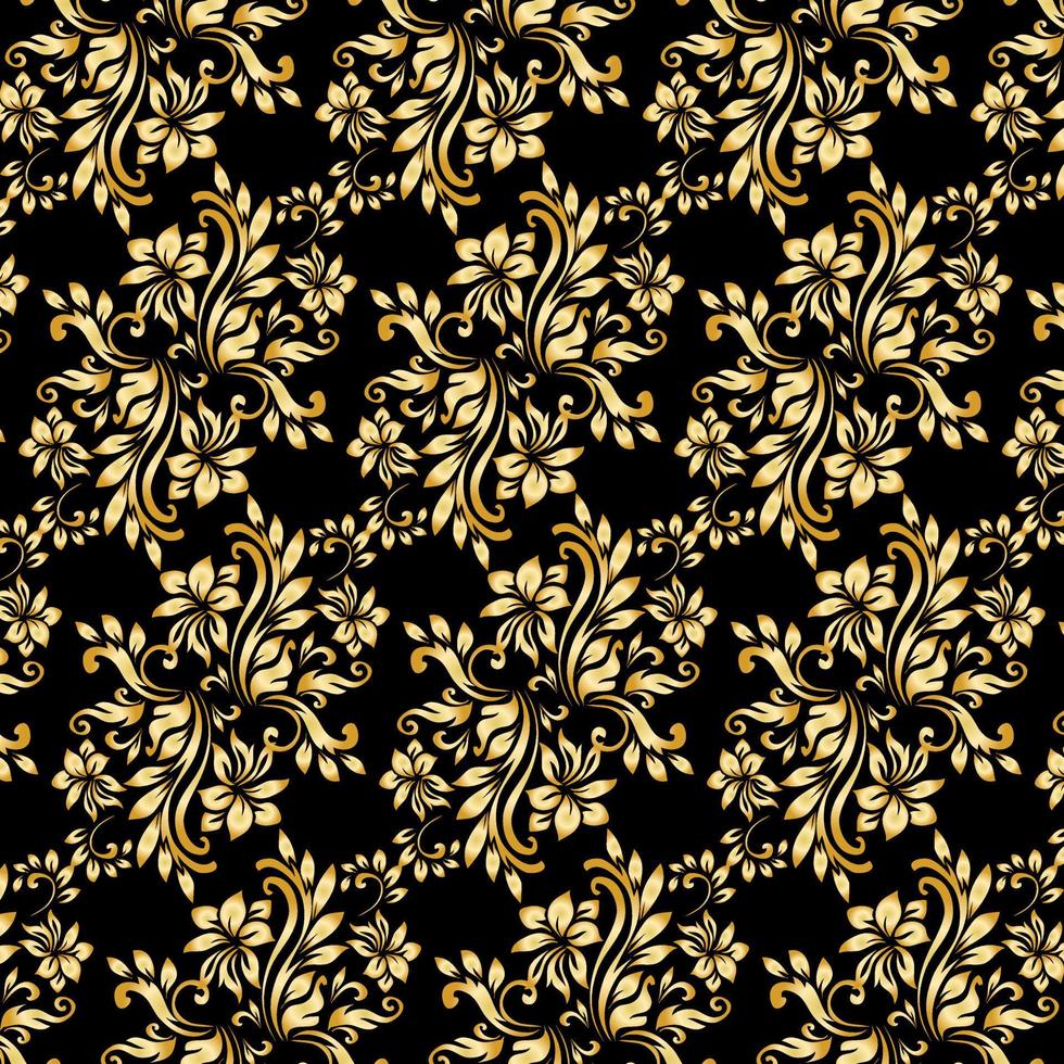 Luxury royal vector pattern golden flower