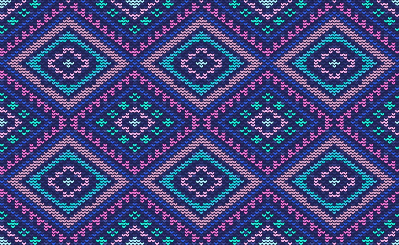 Sweater knitting pattern Vector ethnic embroidery Boho background Pink and blue pattern jacquard design 13125307 Vector Art at Vecteezy