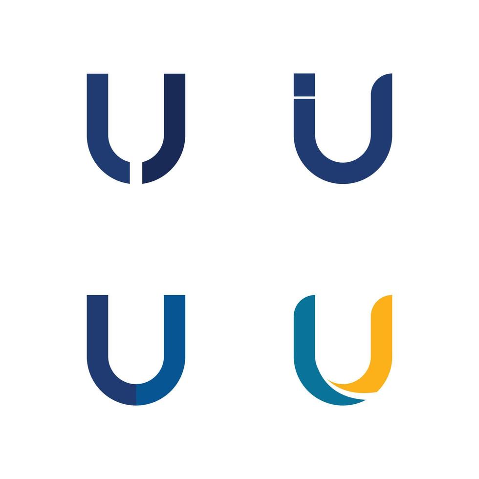 letra inicial u logo negocio y diseño icono vector