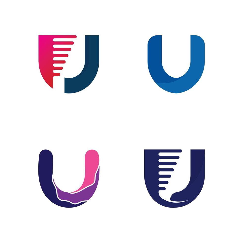 letra inicial u logo negocio y diseño icono vector