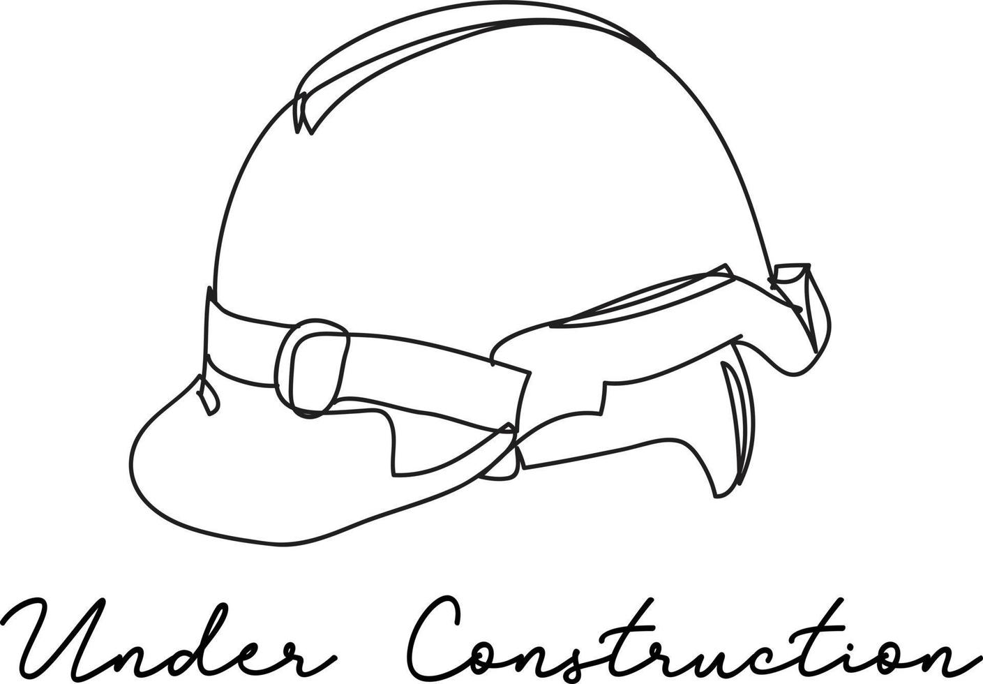 under construction line drawing vector illustration.