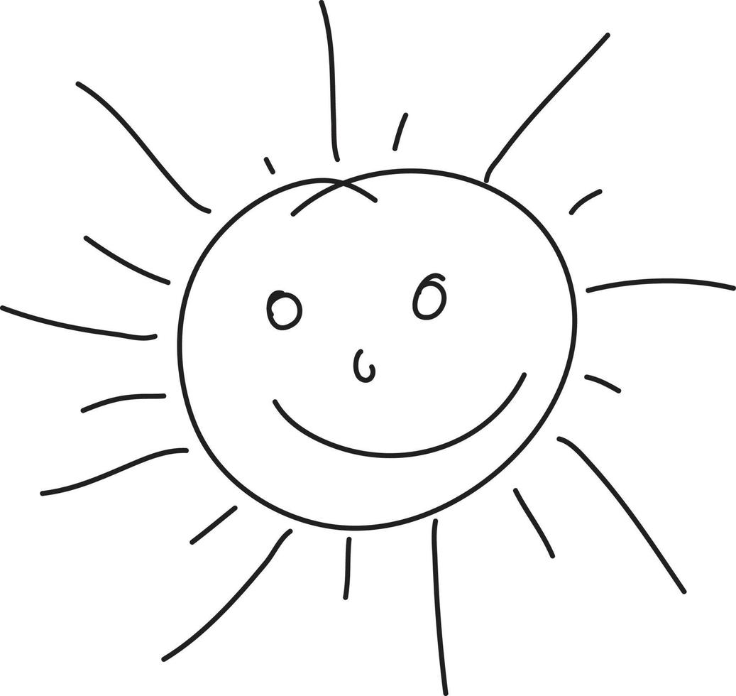 sun line drawing vector illustration.