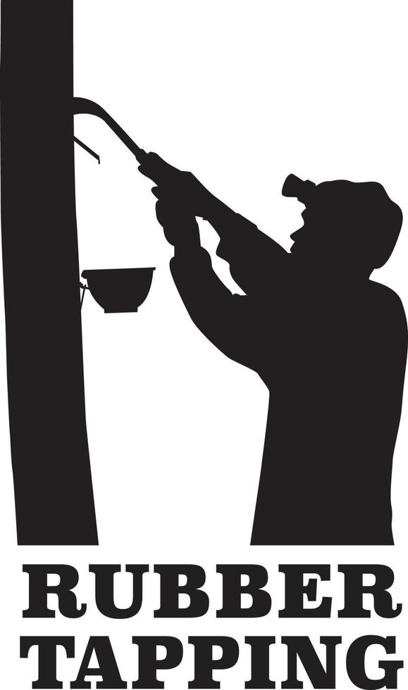 rubber tapping outline icon vector illustration, black colour.