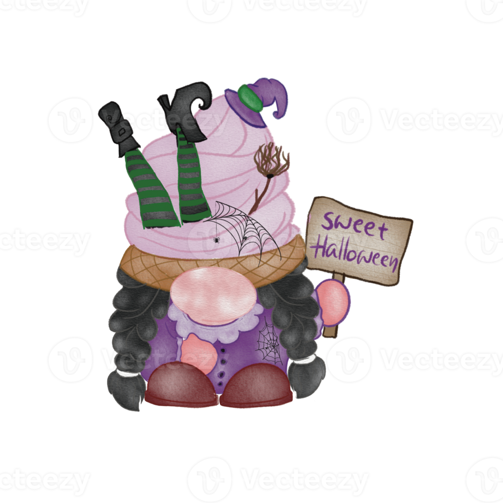 halloween gnome vattenfärg ClipArt png