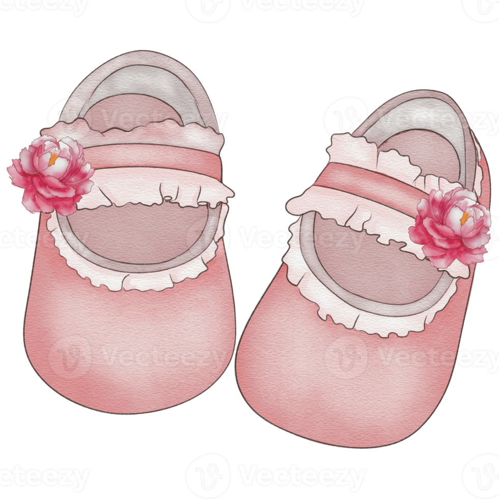 beautiful watercolor newborn shoes png