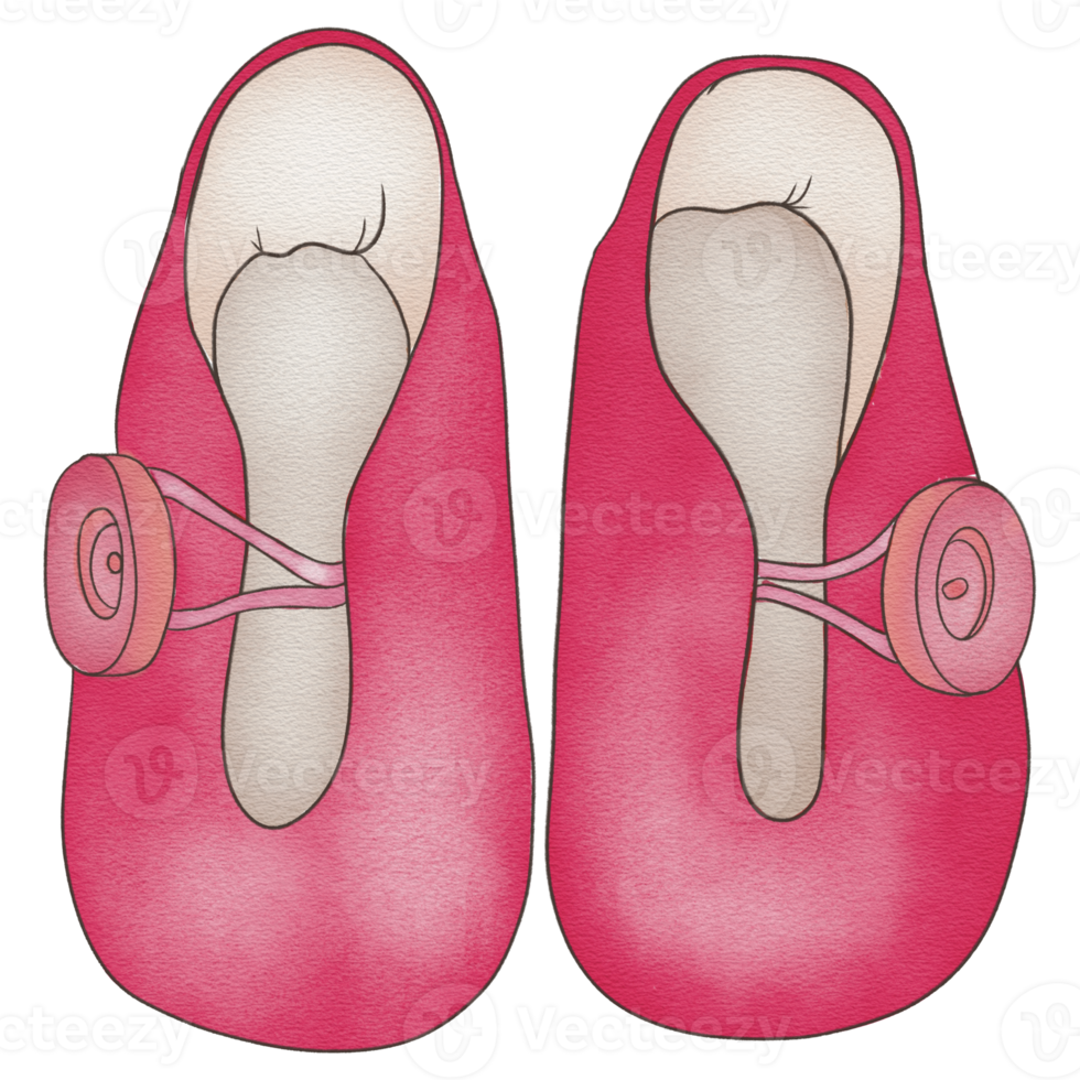 belles chaussures nouveau-né aquarelle png