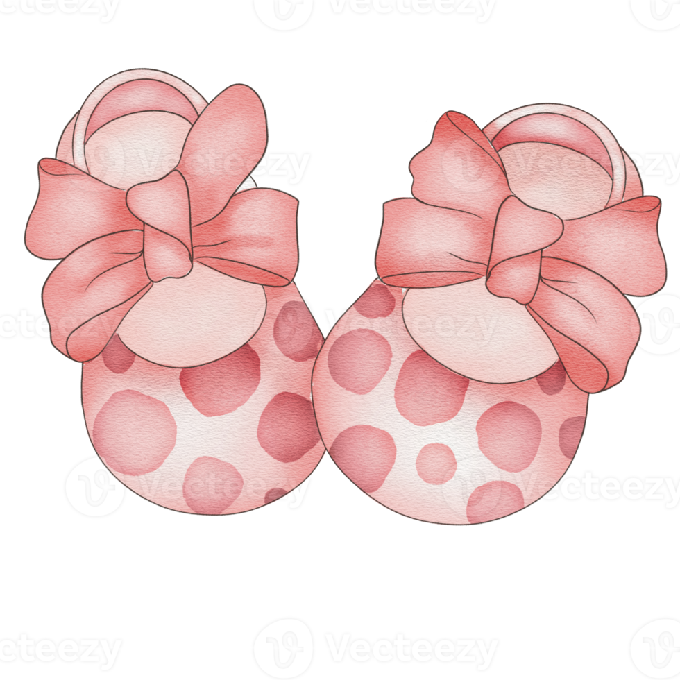 beautiful watercolor newborn shoes png