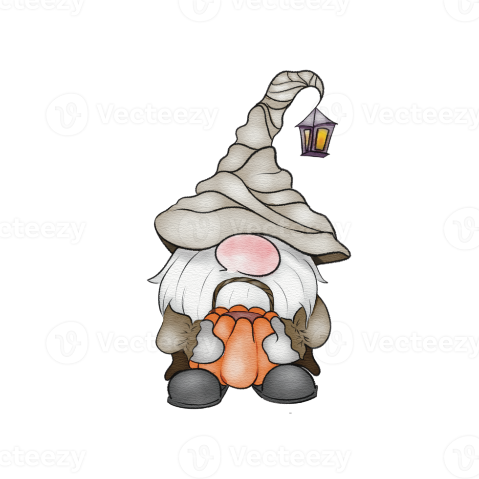 Halloween Gnome Watercolour Clipart png