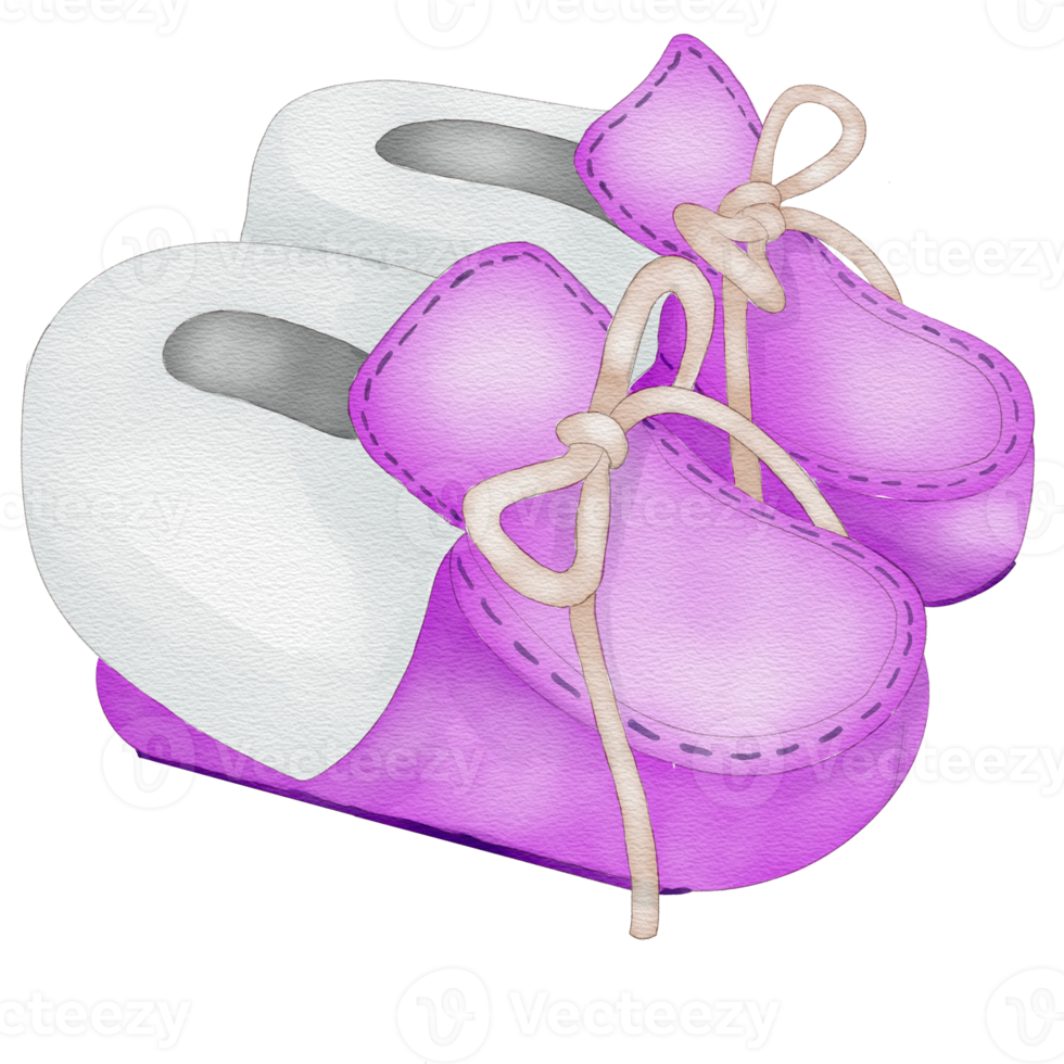 beautiful watercolor newborn shoes png