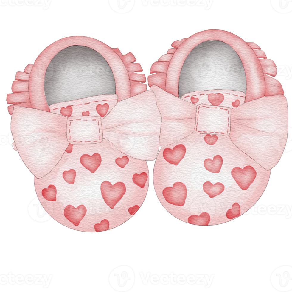 beautiful watercolor newborn shoes png