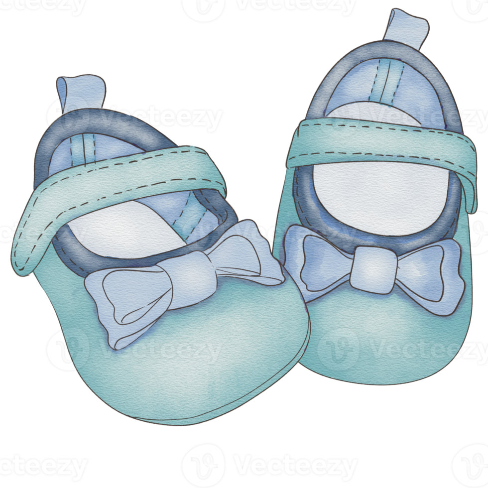 beautiful watercolor newborn shoes png