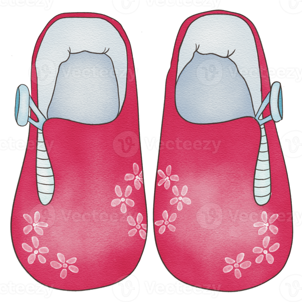 beautiful watercolor newborn shoes png