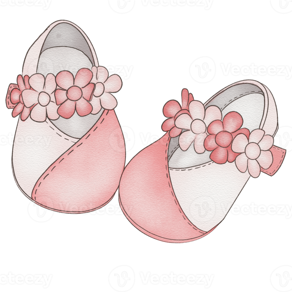 beautiful watercolor newborn shoes png