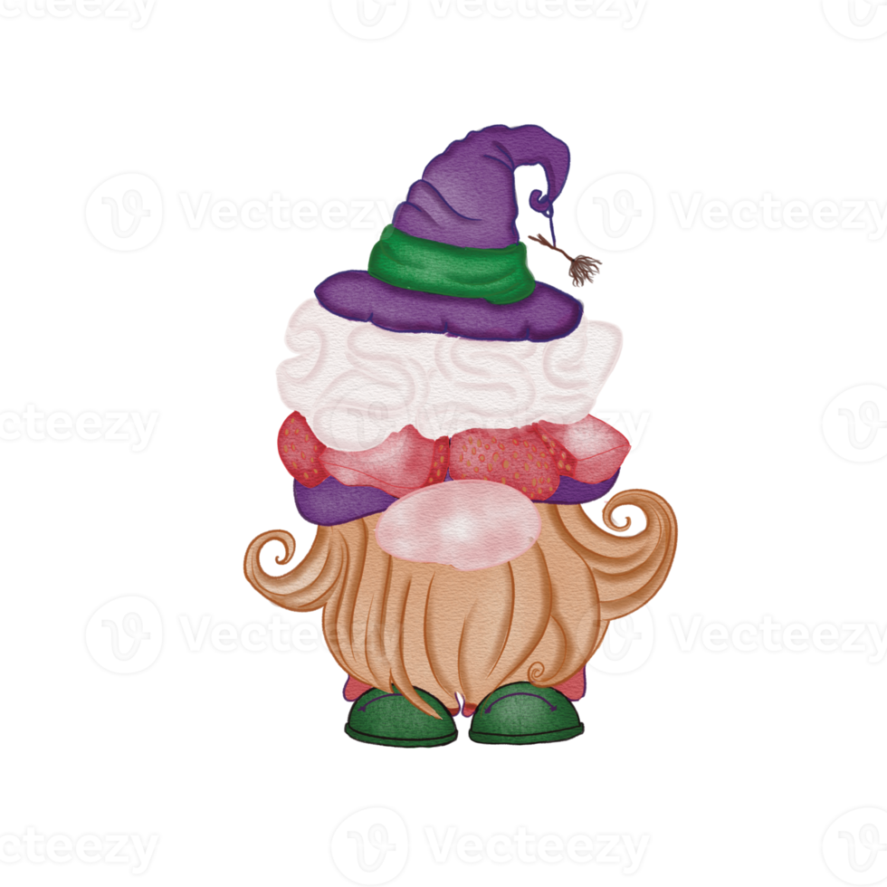 Halloween Gnome Watercolour Clipart png