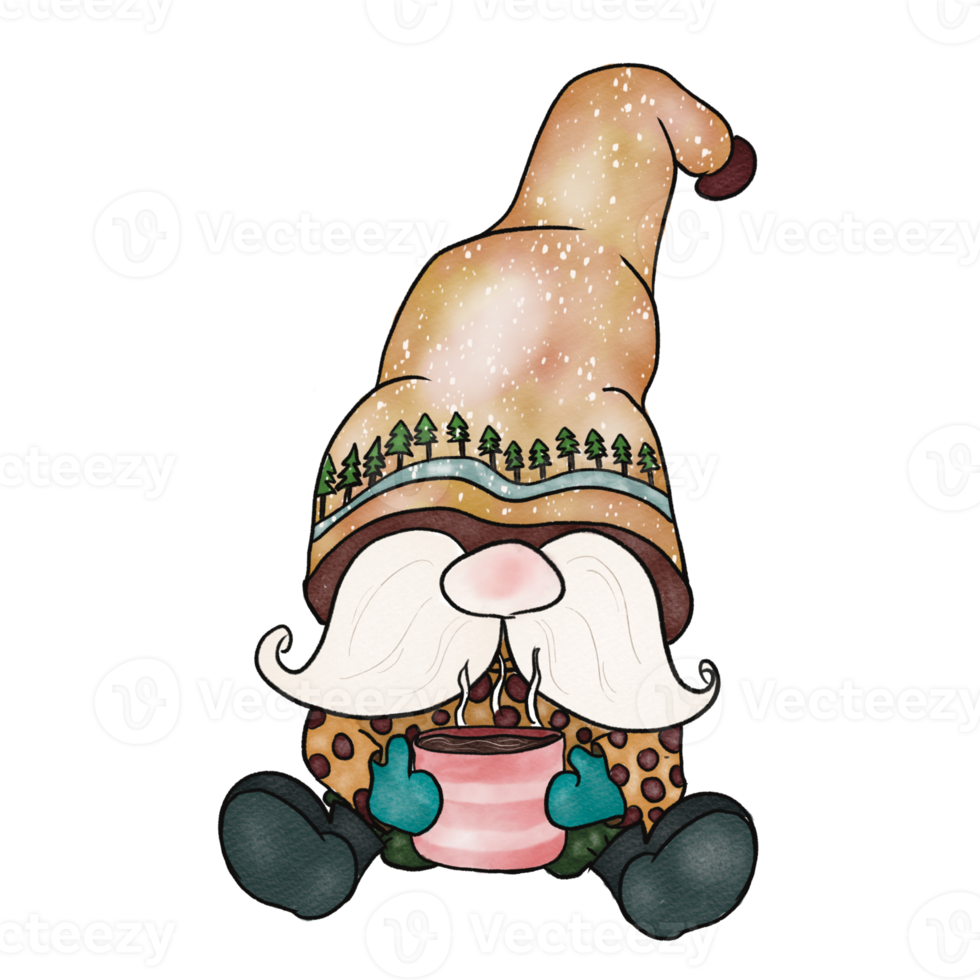 camping gnome scen png