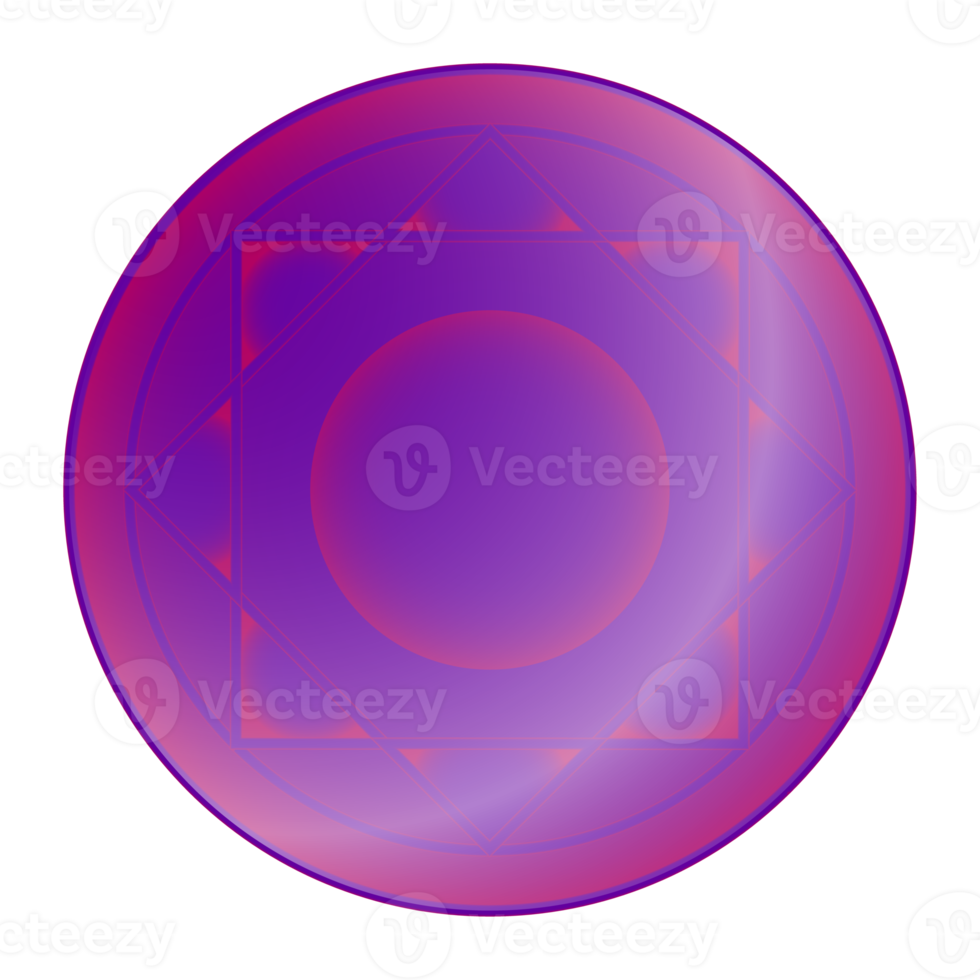 Amethyst jewel gemstone in realistic style. Colorful PNG illustration.