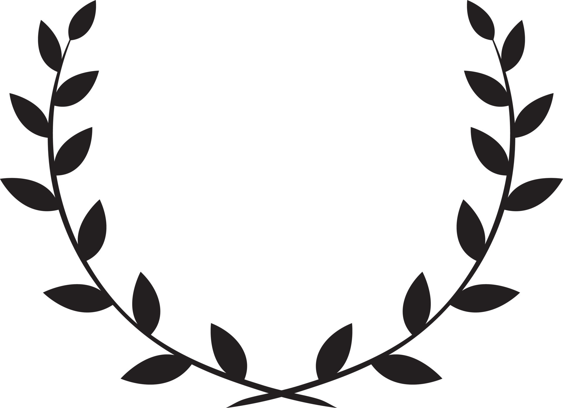 hand drawn Laurel wreath black 13125843 Vector Art at Vecteezy