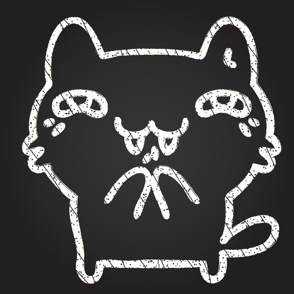 Cute Cat Chalk Drawing vector