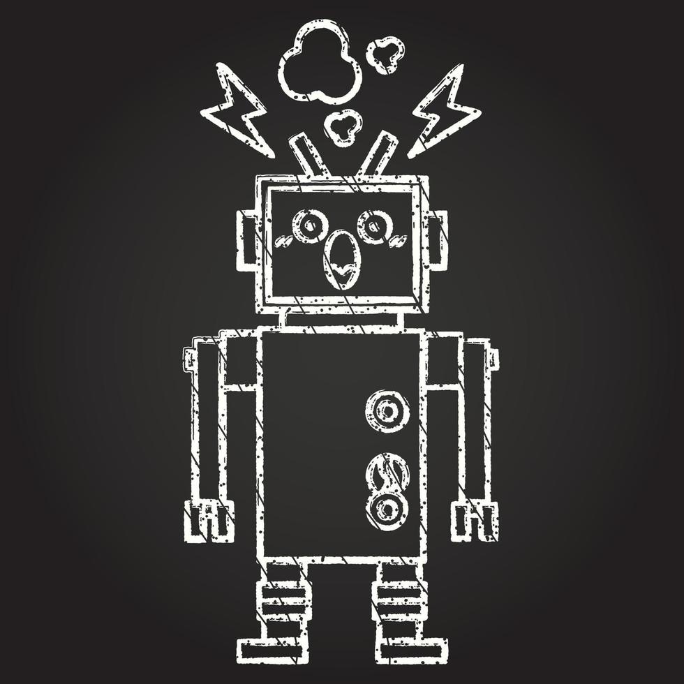 Robot Chalk Drawing 13126113 Vector Art at Vecteezy