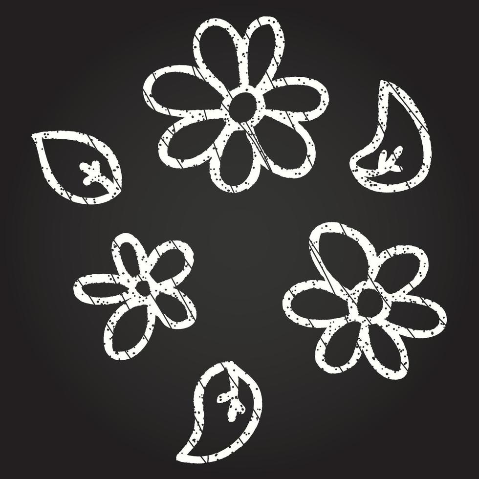 Flowers Chalk Drawing vector